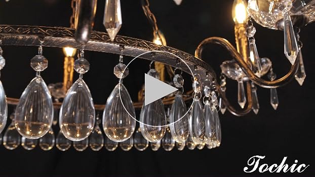 TOCHIC Crystal Chandelier, 8 Lights Farmhouse French Empire